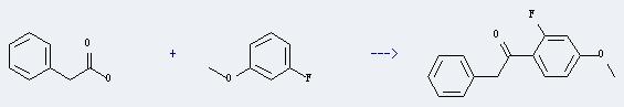 3-Fluoroanisole can react with phenylacetic acid to produce 1-(2-fluoro-4-methoxyphenyl)-2-phenylethanone